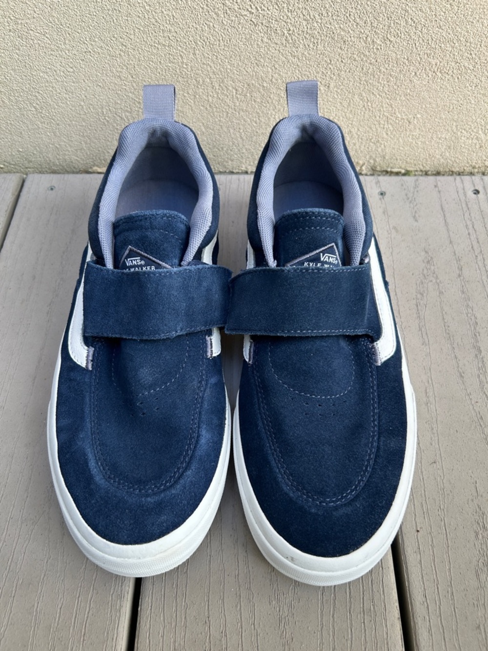 Vans Kyle Walker navy suede strap low-top sneakers with white accents